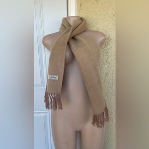 L.L. Bean Beige Fringed Scarf